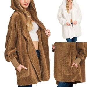 “ Cloud Nine “ Faux Fur Jacket | Camel & Ivory 📦